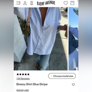 DJERF AVENUE BREEZY SHIRT BLUE STRIPE